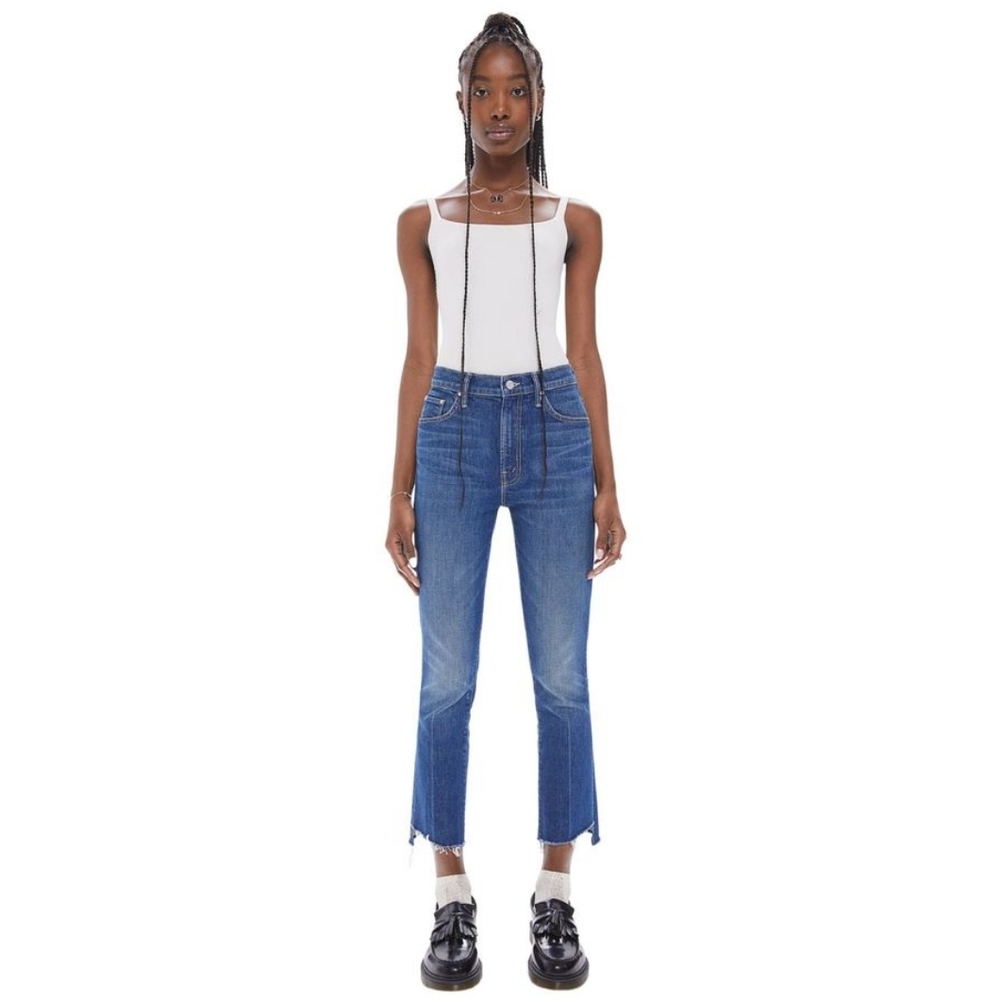 MOTHER Insider Crop Step Fray Jeans in Bad Reputation Size 25